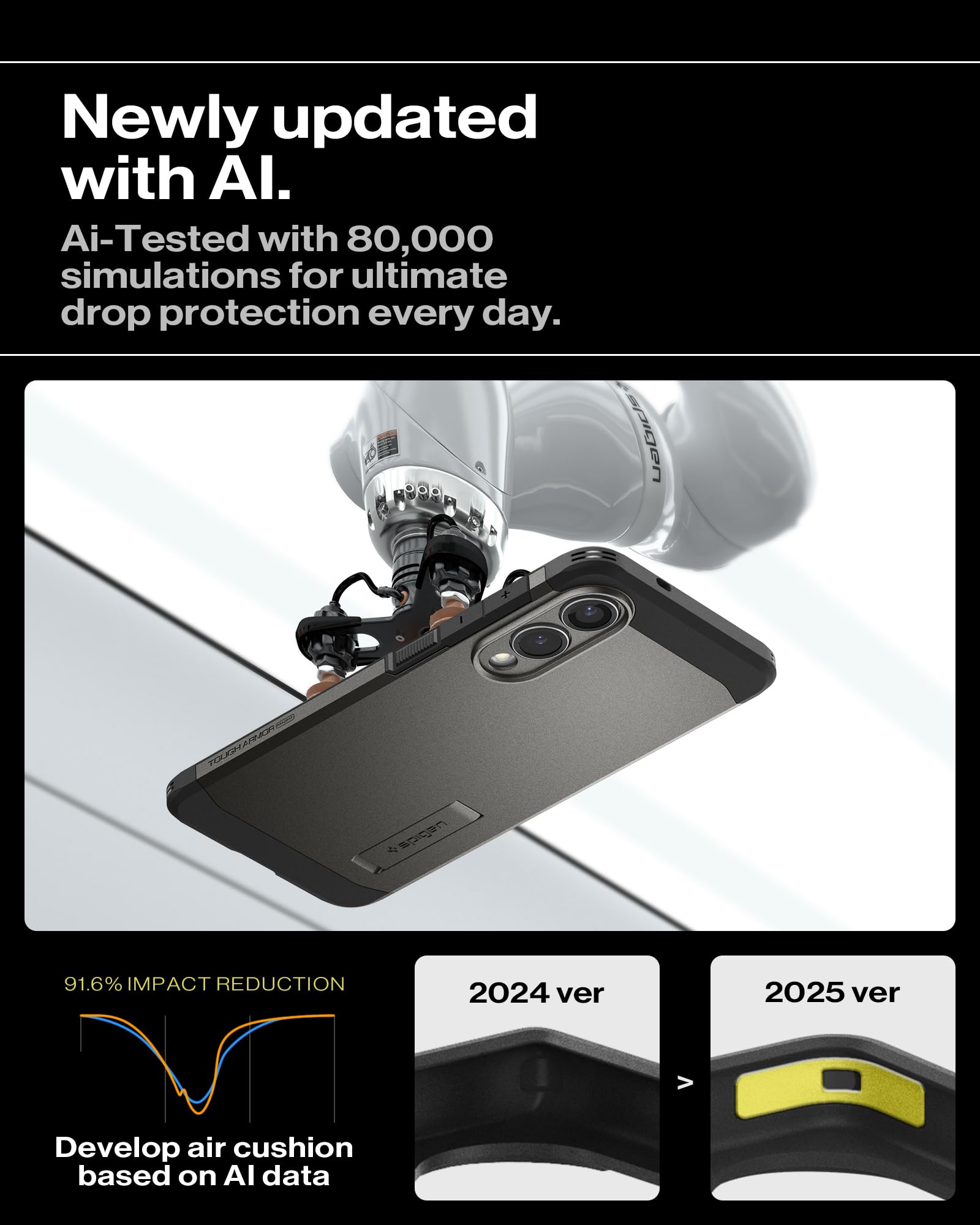 Spigen Galaxy S25 Edge Case Tough Armor MagFit - Gunmetal image 5