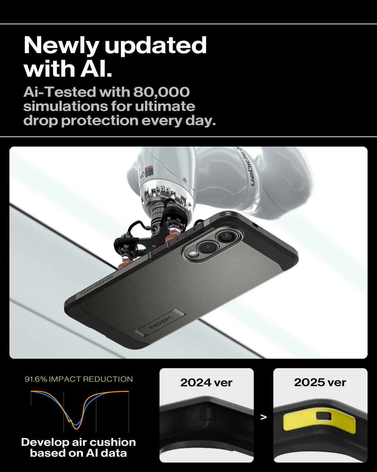 Spigen Galaxy S25 Edge Case Tough Armor MagFit - Gunmetal image 5
