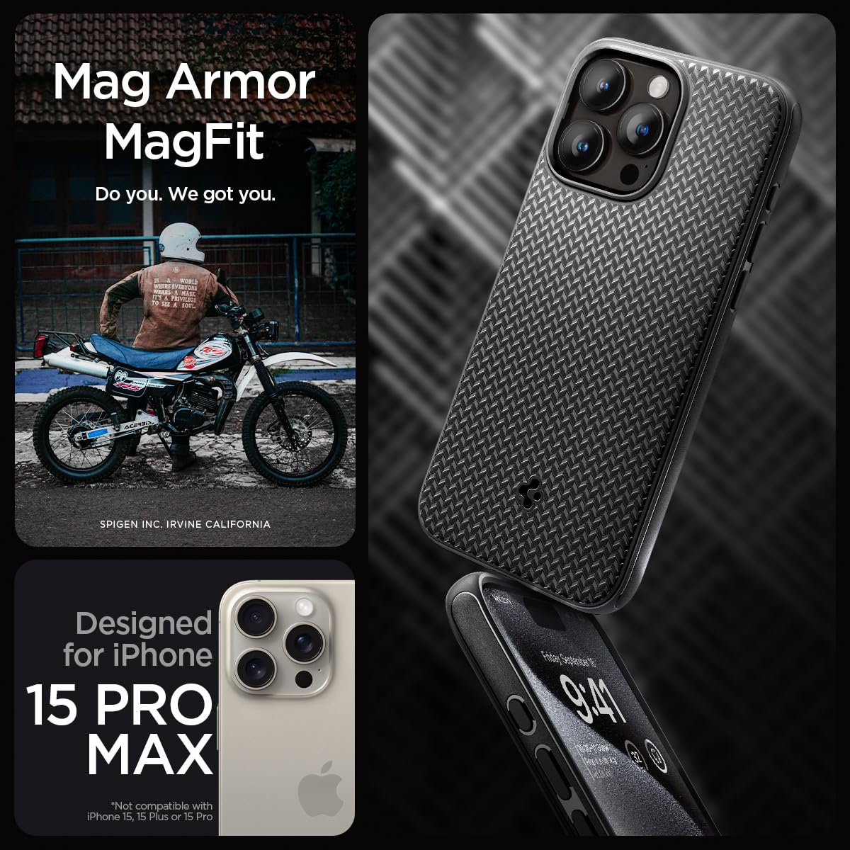 Spigen iPhone 15 Pro Max Case Mag Armor MagFit - Matte Black - image 2