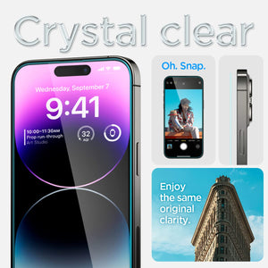 Spigen iPhone 14 Pro Max Screen Protector – GLAS.tR EZ Fit | Sensor Protected - crystal-clear display view