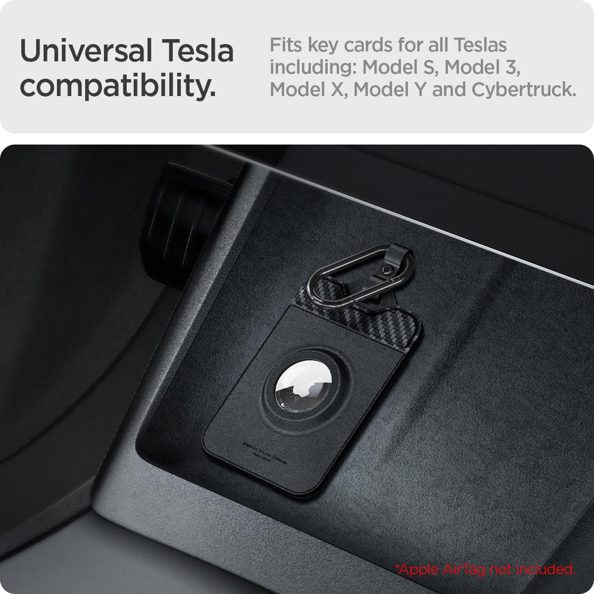 Spigen Air Fit Tesla & Rivian Key Card Holder with AirTag Slot 2-Pack - Black - image 2
