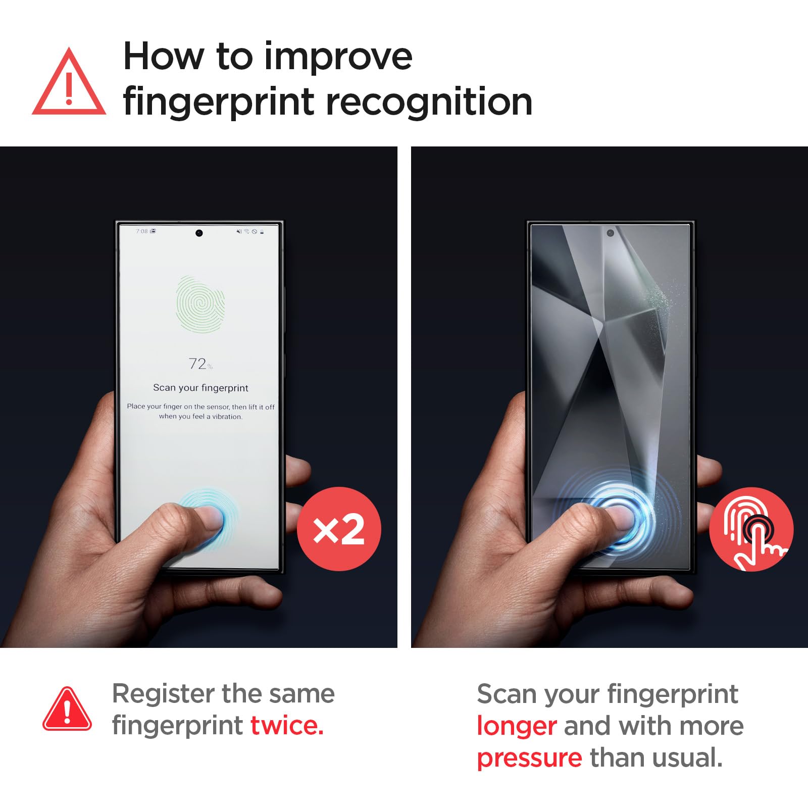 Spigen Galaxy S24 Ultra Screen Protector - Glas.tR EZ Fit (2 Pack) - Clear - image 2