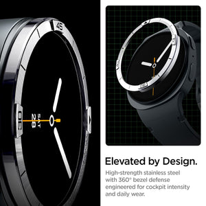 Spigen Galaxy Watch 9 44mm Bezel Ring - Bezel Tune - Silver Pilot - image 4