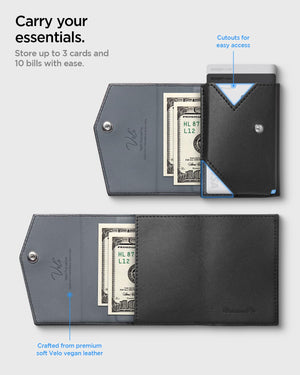 Spigen Valentinus Pro MagFit 3-Card Trifold Wallet - Black - image 4