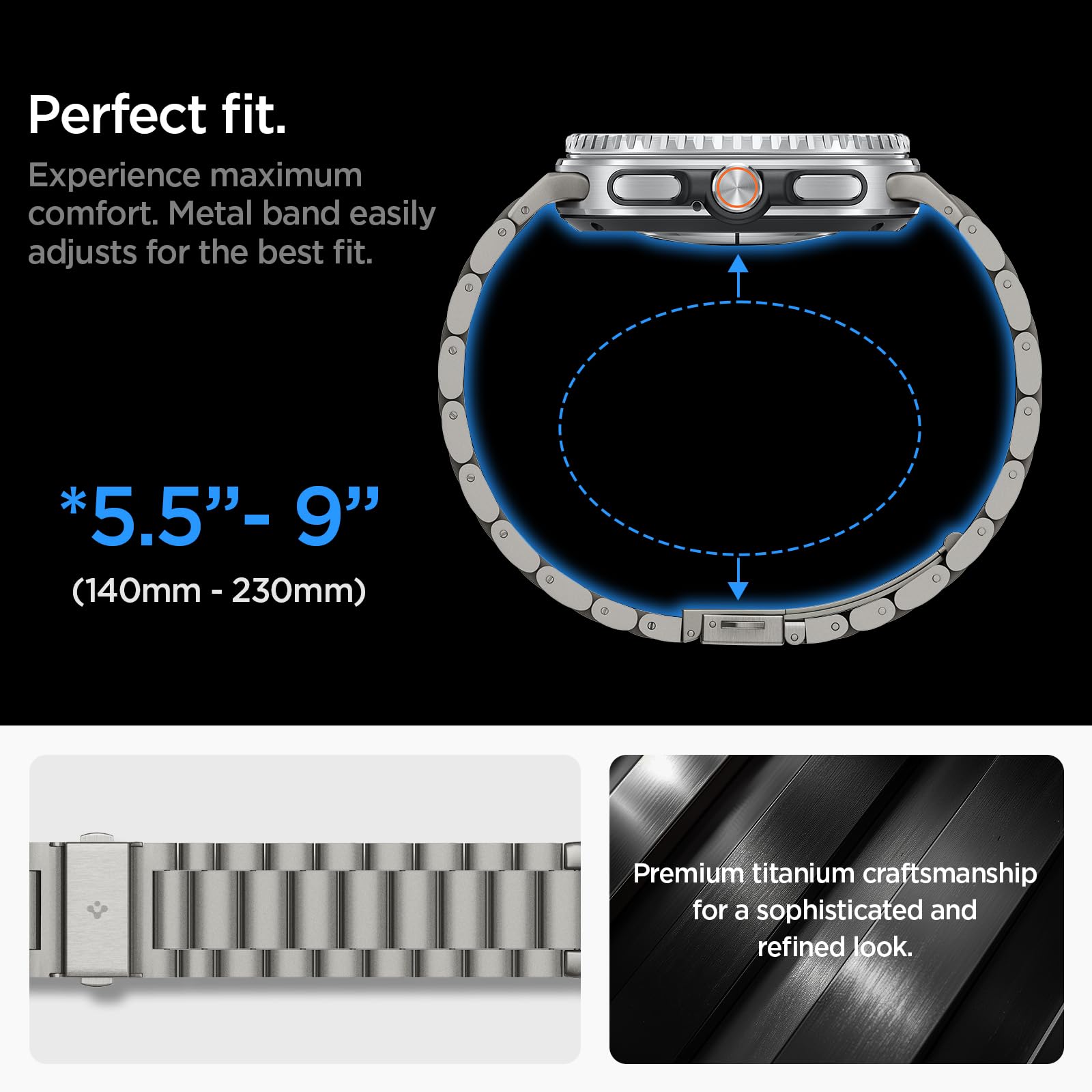 Spigen Galaxy Watch 9 Band - Modern Fit Titanium - Natural Titanium Modern Fit Titanium - image 6
