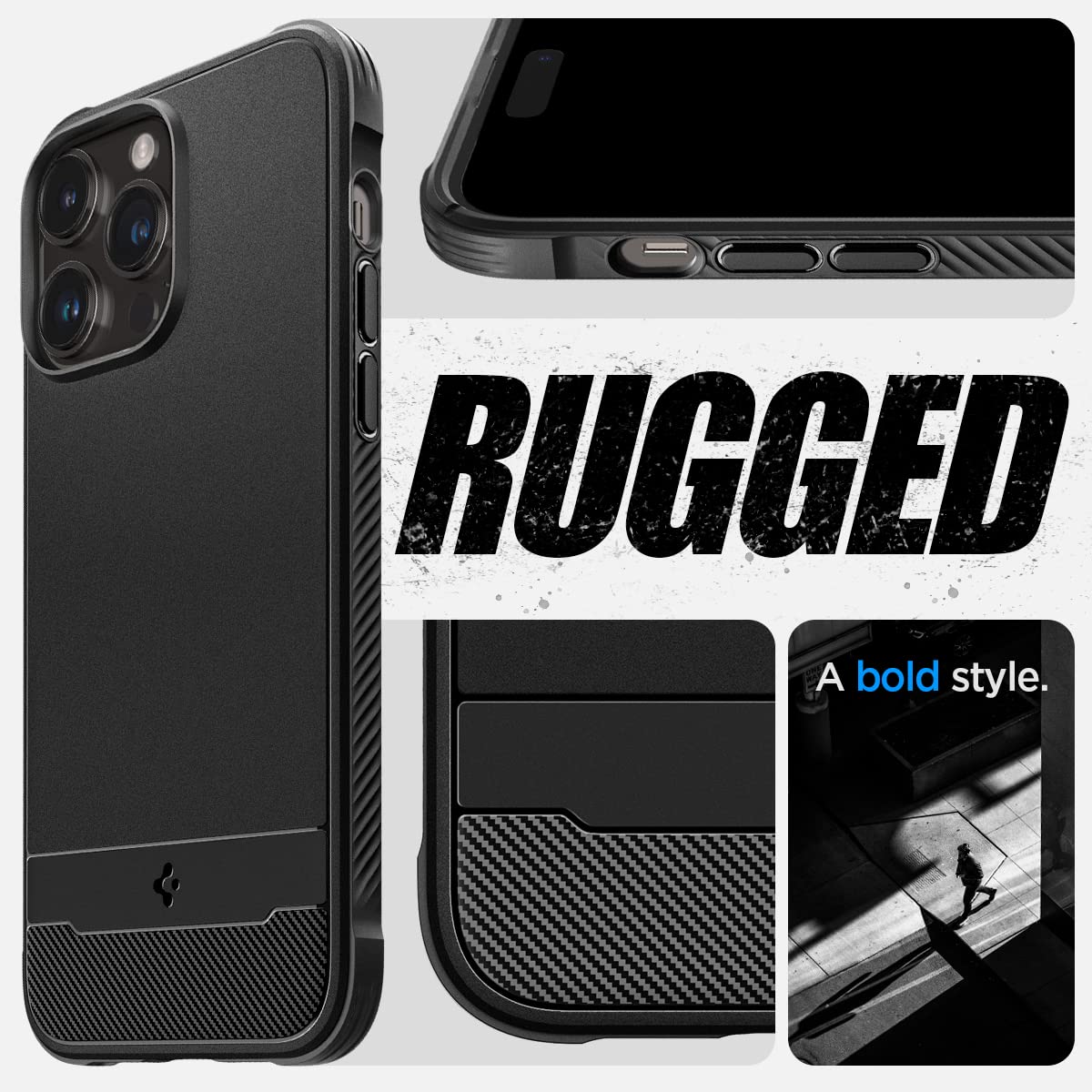 Spigen Rugged Armor MagFit iPhone 14 Pro Case - Matte Black - image 3