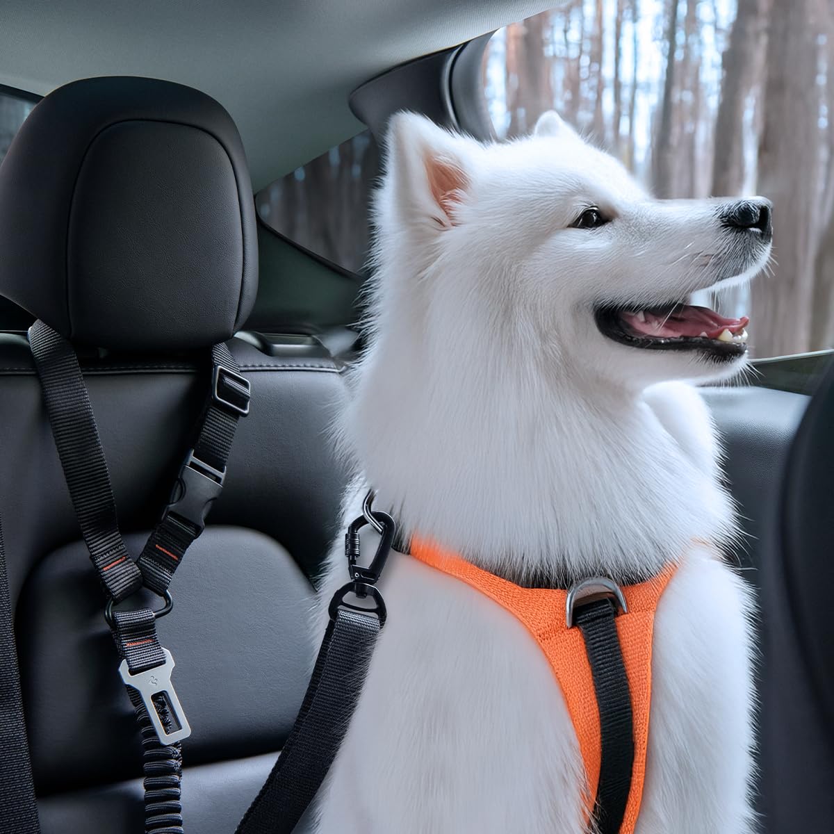 Spigen Dog Car Seat Belt Tether with Dual Attachment - Black - image 7