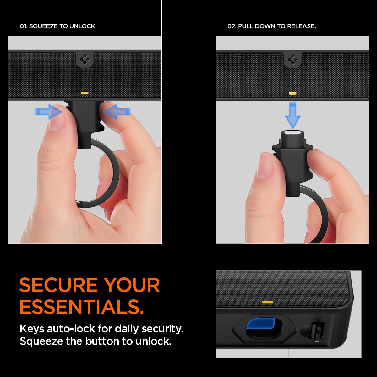 Spigen Life Magnetic Key Holder Hub with Carabiner - Black - image 4