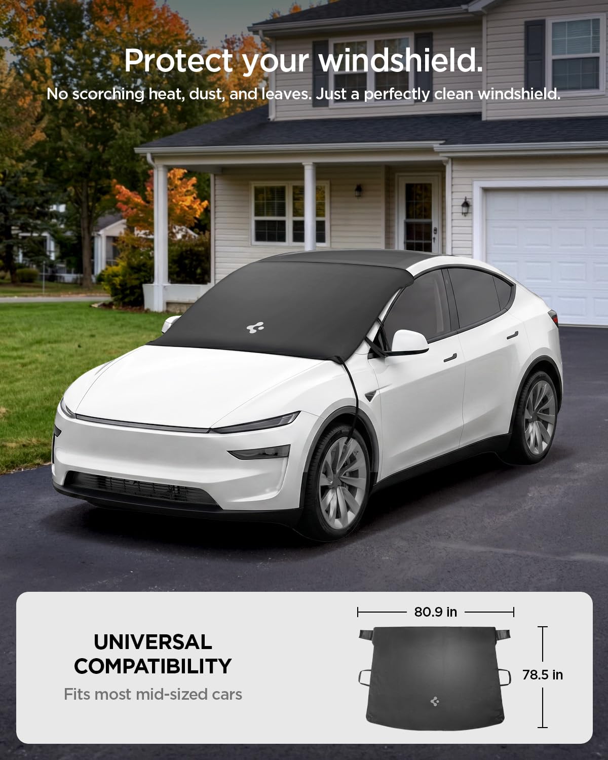 Spigen Magnetic Windshield Cover for Tesla Model Y and Model 3 - Black - image 4