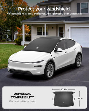 Spigen Magnetic Windshield Cover for Tesla Model Y and Model 3 - Black - image 4