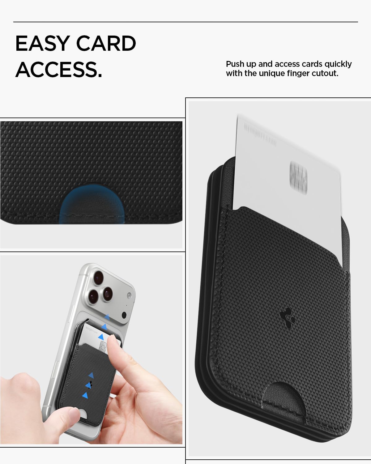 Spigen Slim Fold MagSafe Wallet Stand - Black - 3-Card Tripod - image 5
