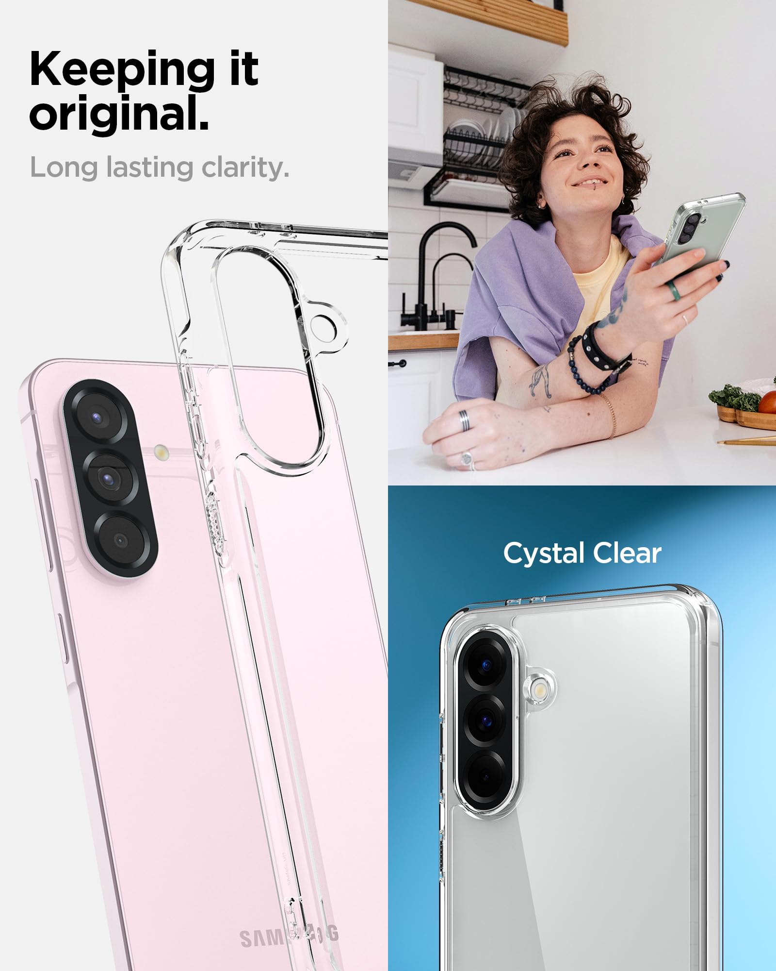 Spigen Galaxy A56 5G Case - Ultra Hybrid - Crystal Clear - image 3