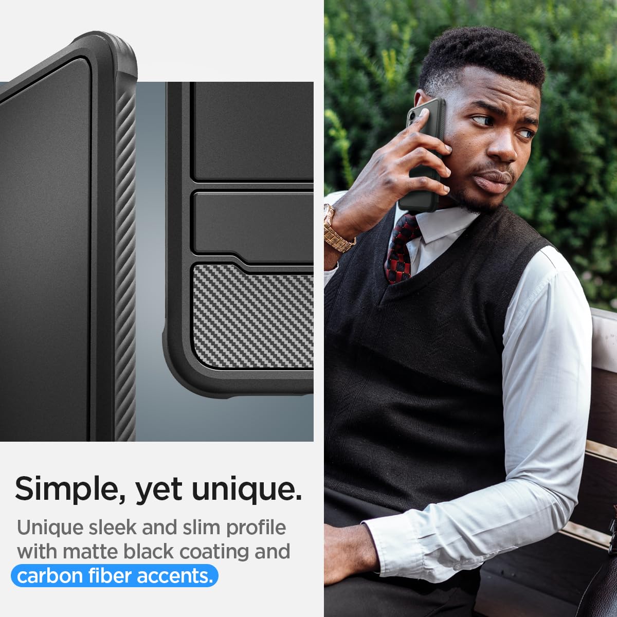 Spigen Galaxy S24 Case – Rugged Armor – Matte Black – detail image 3