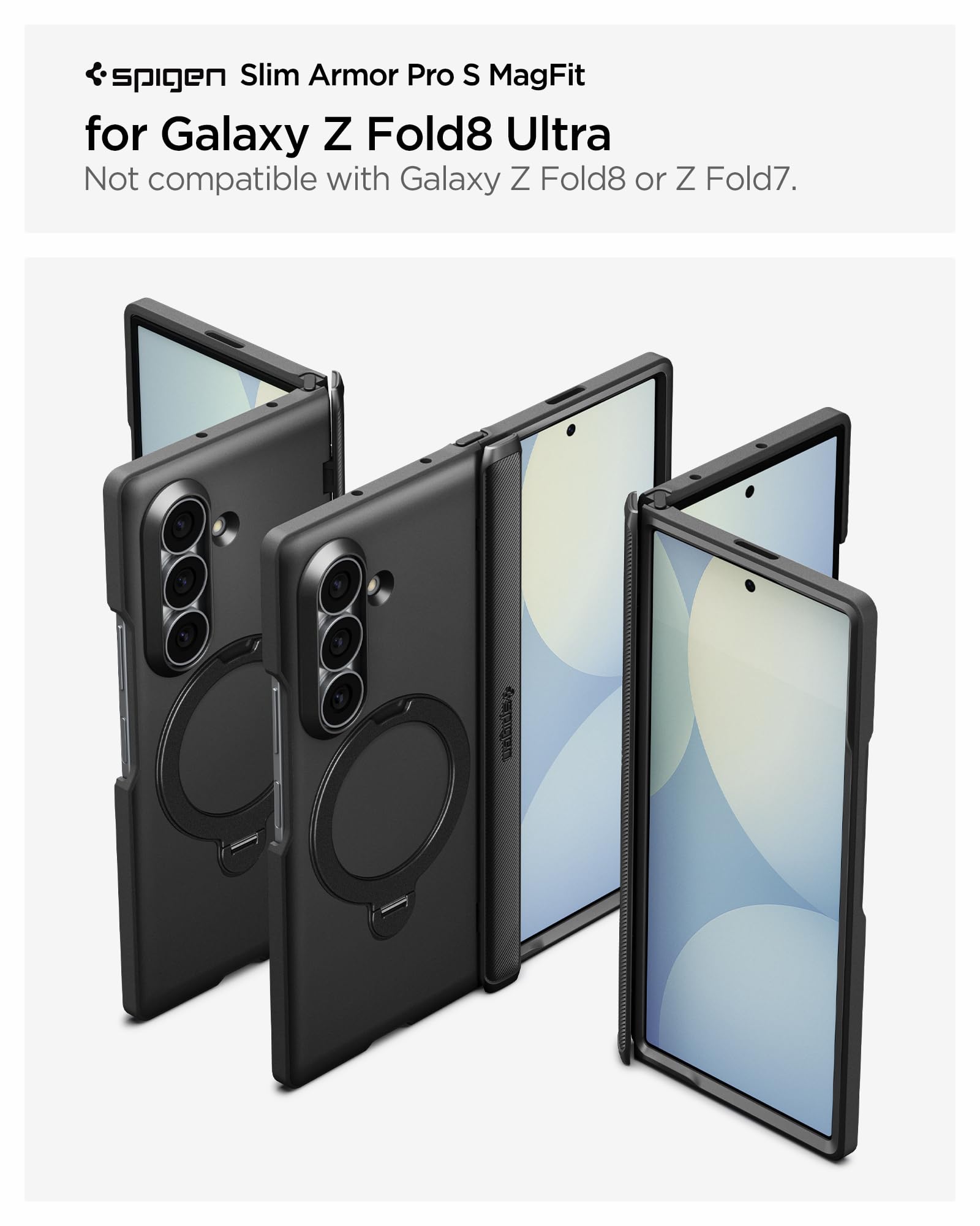 Spigen Galaxy Z Fold 8 Ultra Case Slim Armor Pro S MagFit - Black - image 3