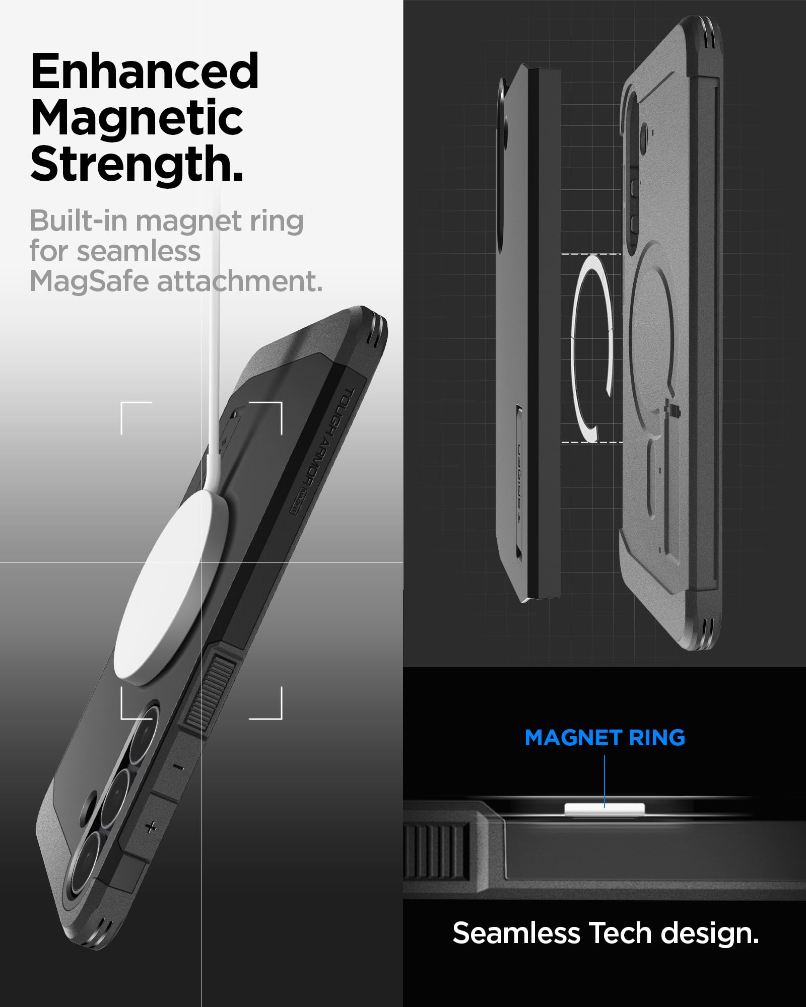 Spigen Galaxy S25 FE Case Tough Armor MagFit - Black image 3