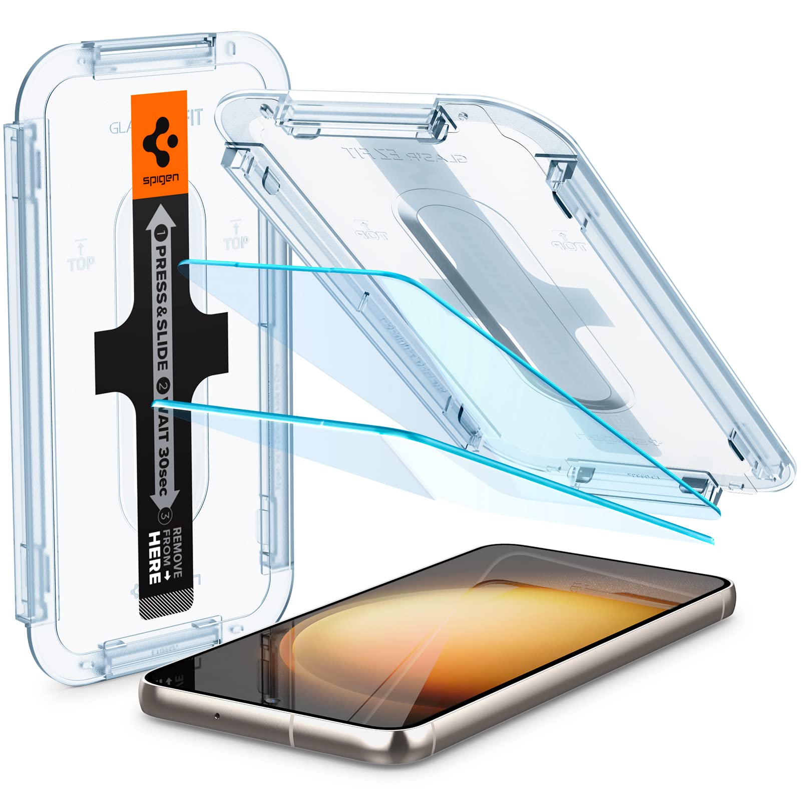 Spigen Galaxy S23 Screen Protector - Glas.tR EZ Fit Tempered Glass (2 Pack) - Clear - image 1