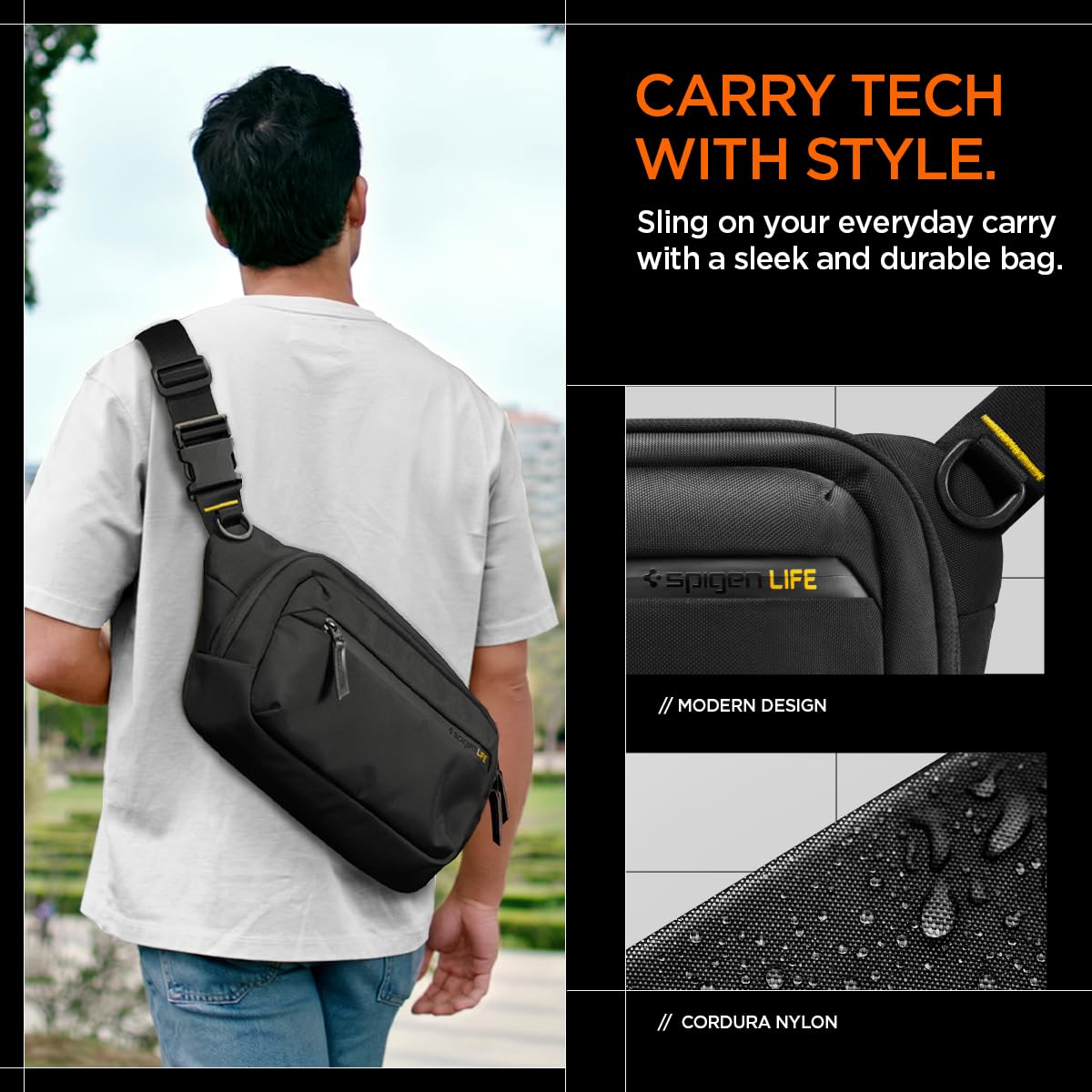Spigen Klasden KD410 Handheld Gaming Sling Bag - Black - image 2