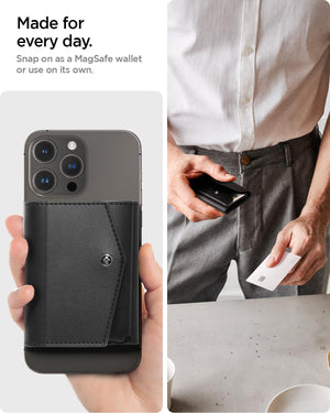 Spigen Valentinus Pro MagFit 3-Card Trifold Wallet - Black - image 3