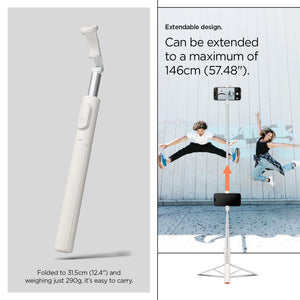 Spigen S541W Auto-Open Selfie Stick Tripod with Bluetooth Remote - Dune Beige - image 7