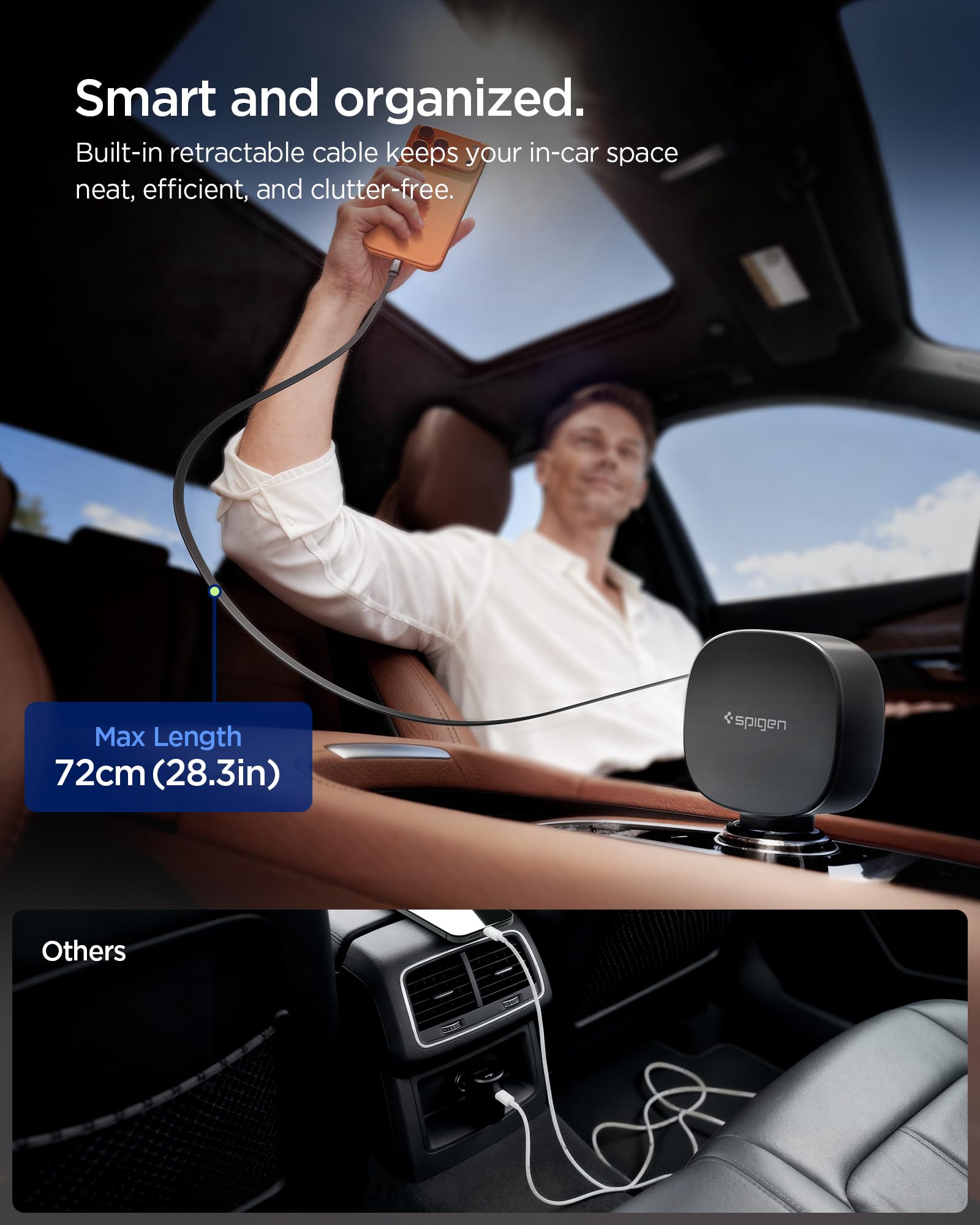 Spigen Essential 60W Retractable Car Charger - Black - image 4