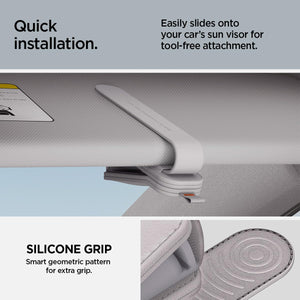 Spigen Car Visor Sunglasses Holder – SH101 Vegan Leather 2-Pack - Gray - image 3