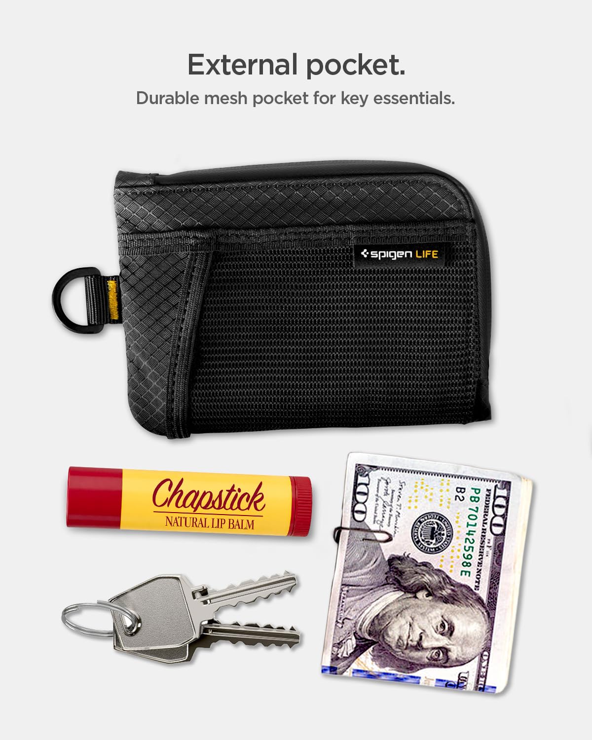 Spigen Life RFID-Blocking Zip Card Wallet - Black - image 4