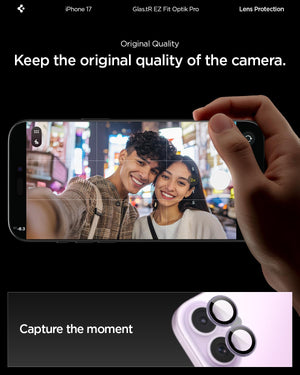 Spigen iPhone 17 Camera Lens Protector GLAS.tR EZ Fit Optik Pro (2 Pack) - Lavender - image 3