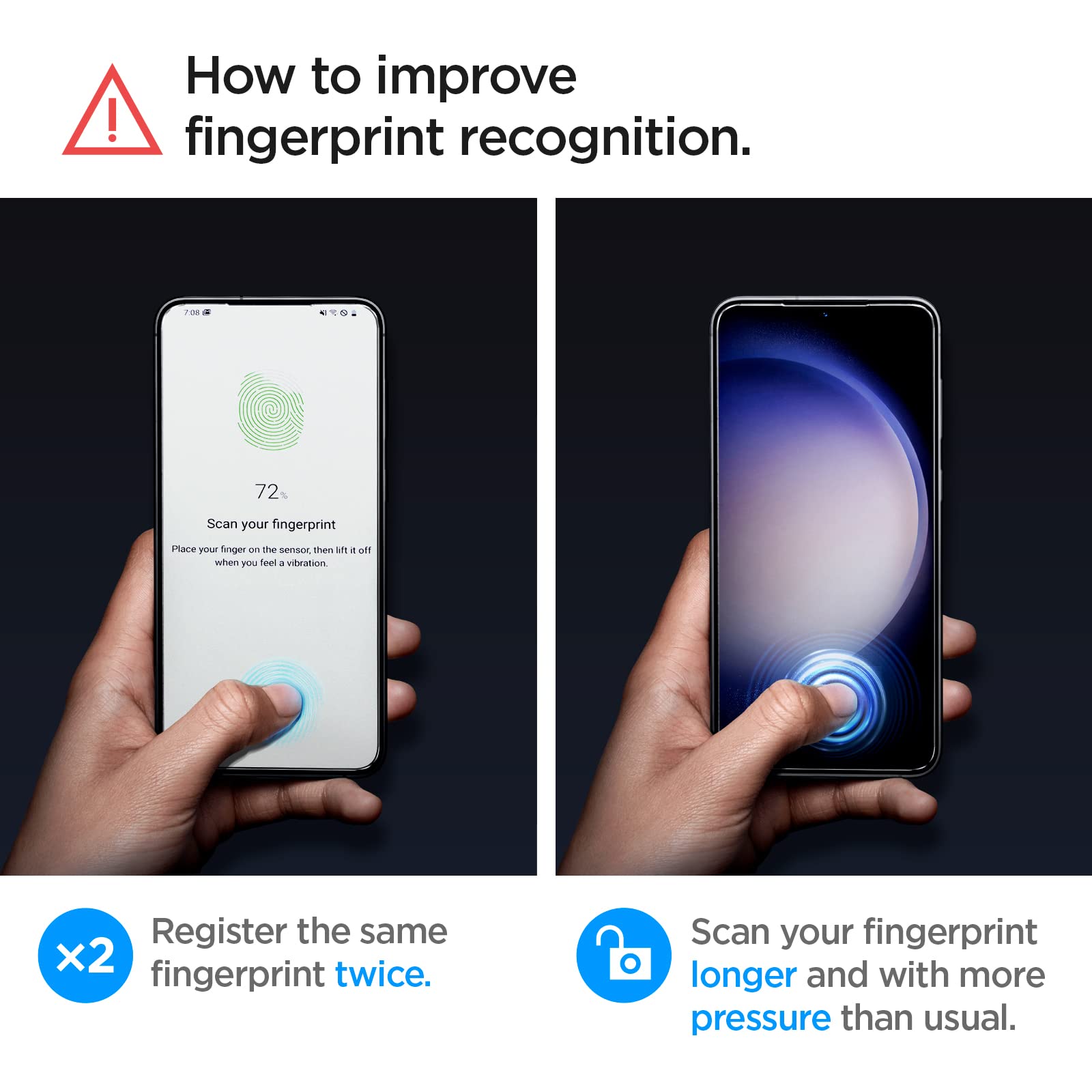 Spigen Galaxy S23 Plus Screen Protector - Glas.tR EZ Fit Tempered Glass (2 Pack) - Clear - image 7