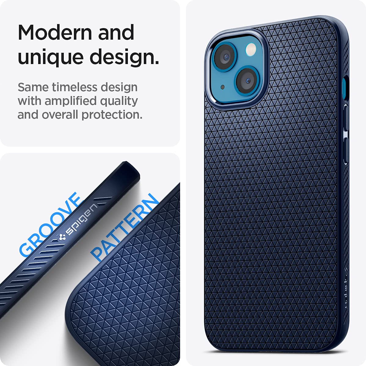 Spigen iPhone 13 Case Liquid Air - Navy Blue - image 3