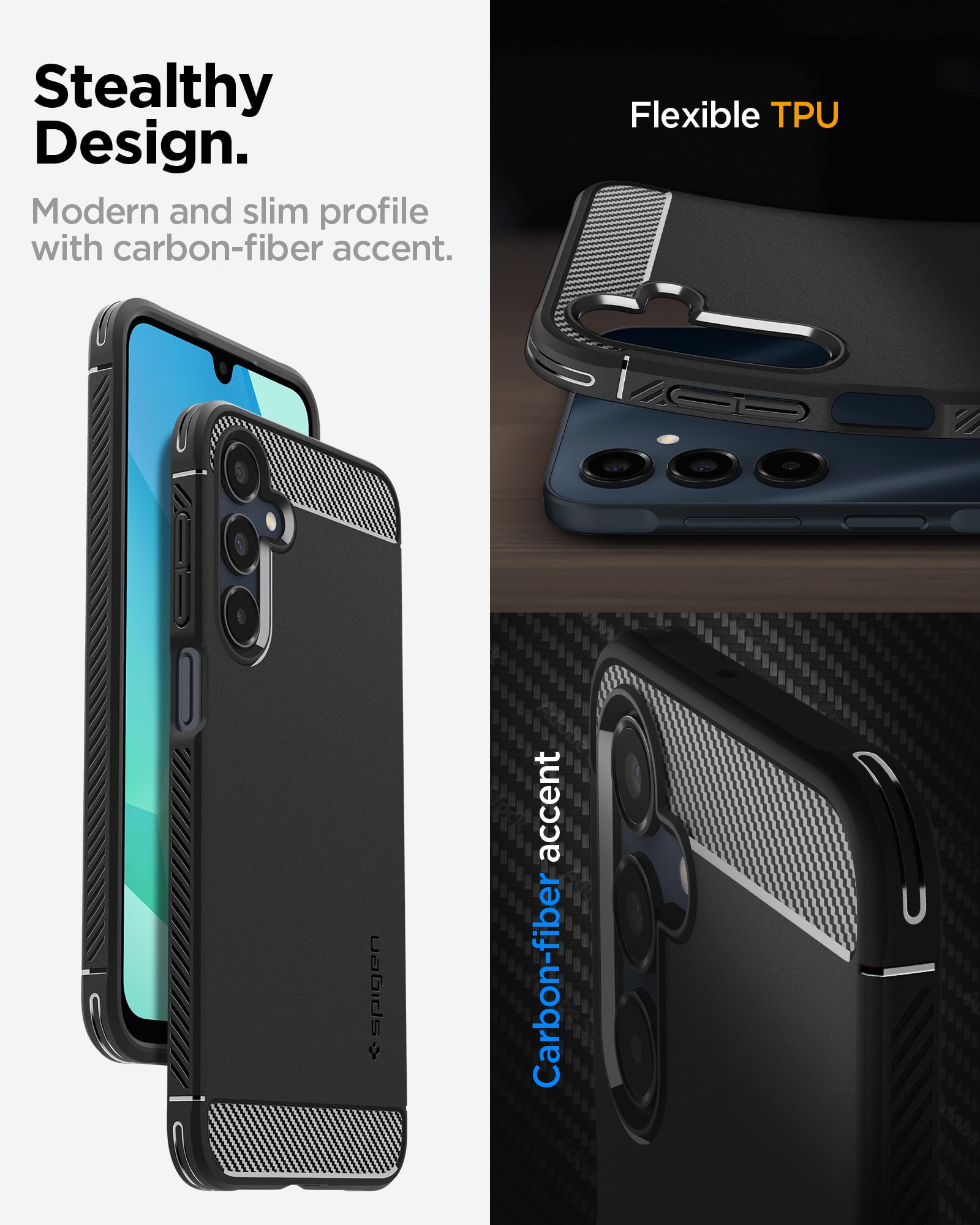 Spigen Galaxy A16 Series Case - Rugged Armor - Matte Black - image 4