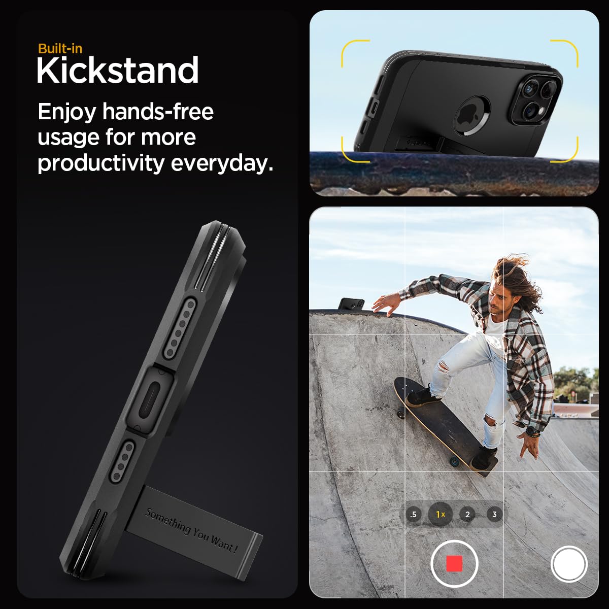Spigen Tough Armor (MagFit) case for iPhone 15 Pro Max in Black – detail image 3