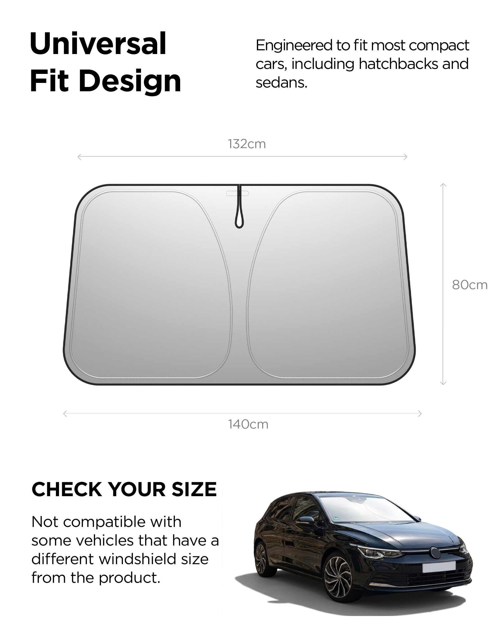 Spigen Universal Car Windshield Sunshade - Black - Small – 55 × 31.5 in - image 2