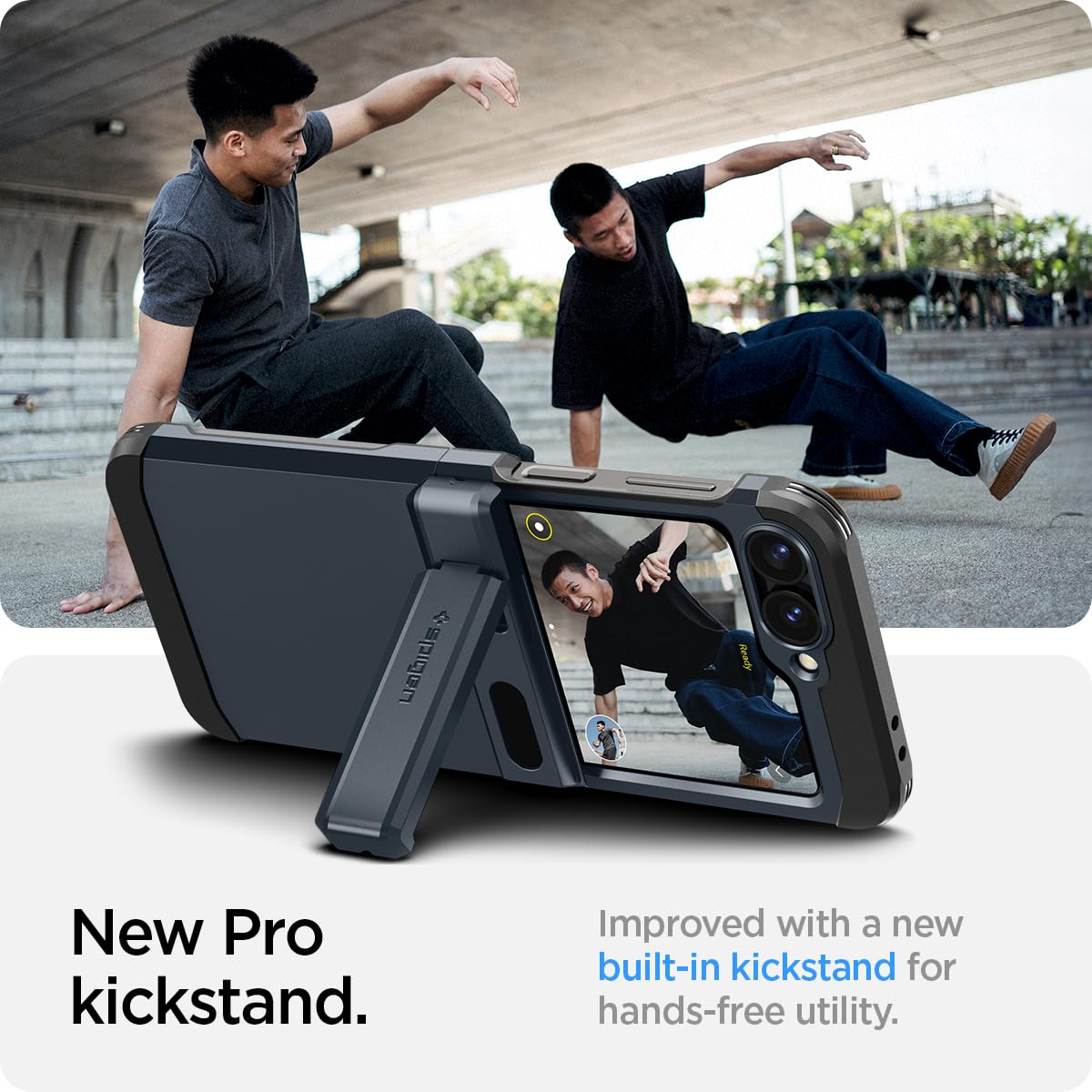 Spigen Galaxy Z Flip 7 FE / Z Flip 6 Case - Tough Armor Pro - Metal Slate image 4