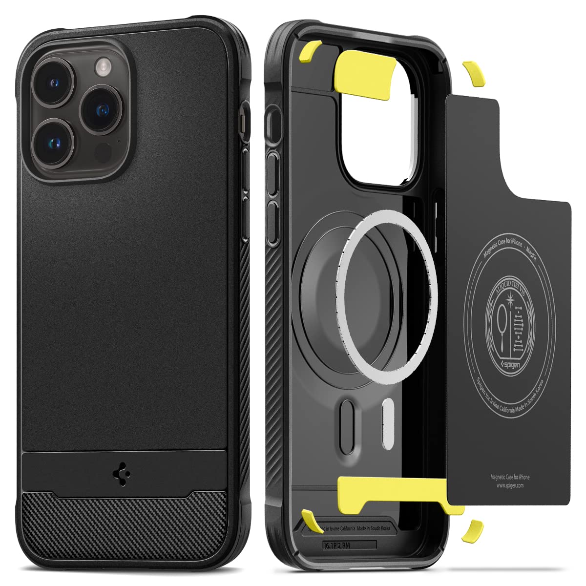 Spigen Rugged Armor MagFit iPhone 14 Pro Case - Matte Black - image 1