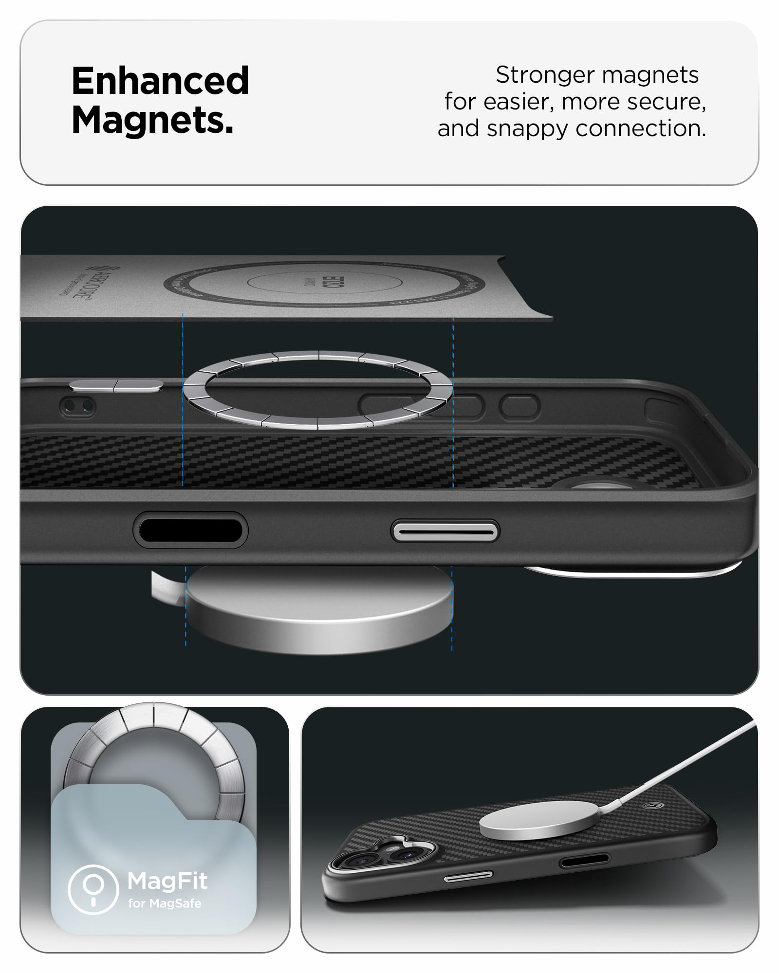 Spigen iPhone 17 Case Enzo Aramid T MagFit - Black Silver - image 4