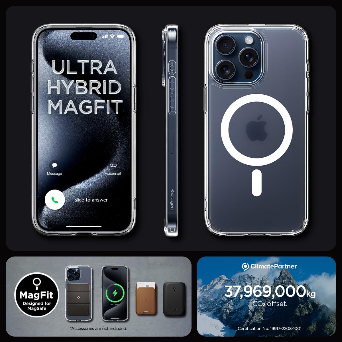Spigen Ultra Hybrid (MagFit) case for iPhone 15 Pro Max in Frost White – detail image 6