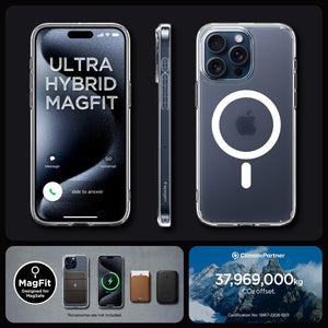 Spigen Ultra Hybrid (MagFit) case for iPhone 15 Pro Max in Frost White – detail image 6