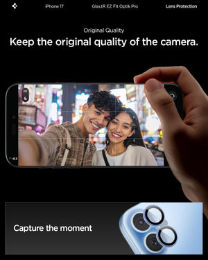 Spigen iPhone 17 Camera Lens Protector GLAS.tR EZ Fit Optik Pro (2 Pack) - Mist Blue - image 3