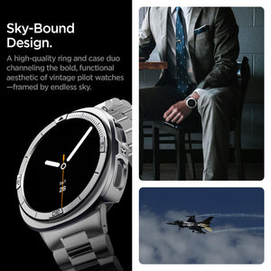 Spigen Galaxy Watch 9 44mm Case - Bezel Tune Pro - Silver Pilot - image 5
