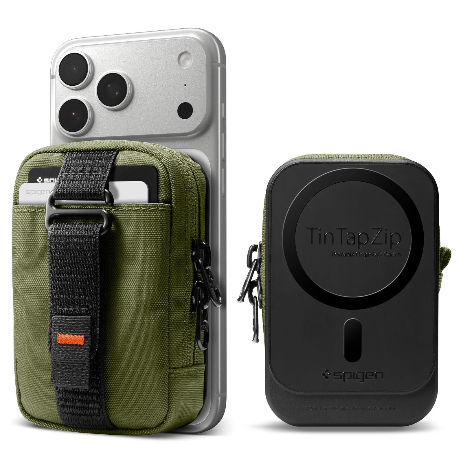 Spigen Tintap Zip MagFit Organizer Pouch - Olive Green - image 1