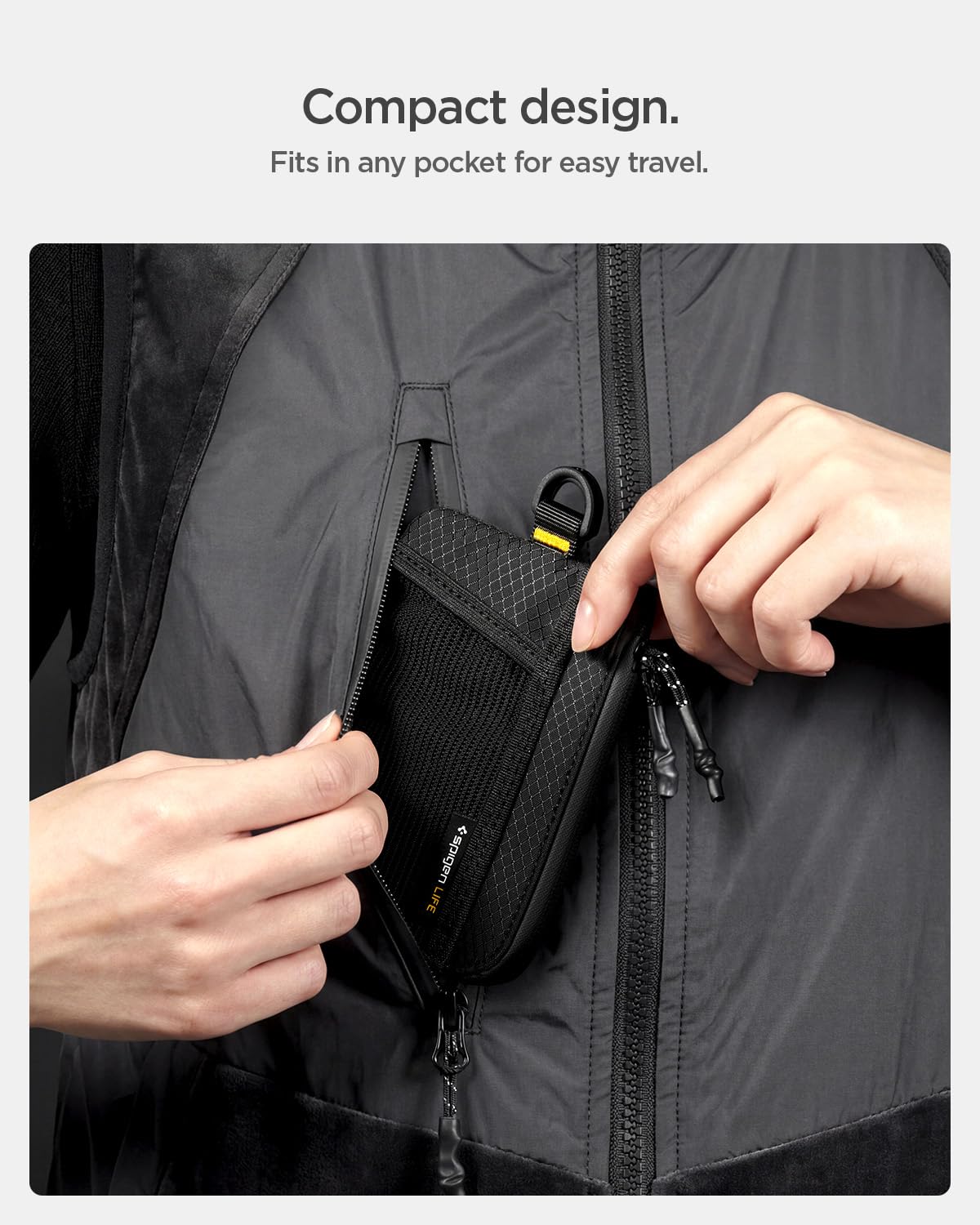 Spigen Life RFID-Blocking Zip Card Wallet - Black - image 2