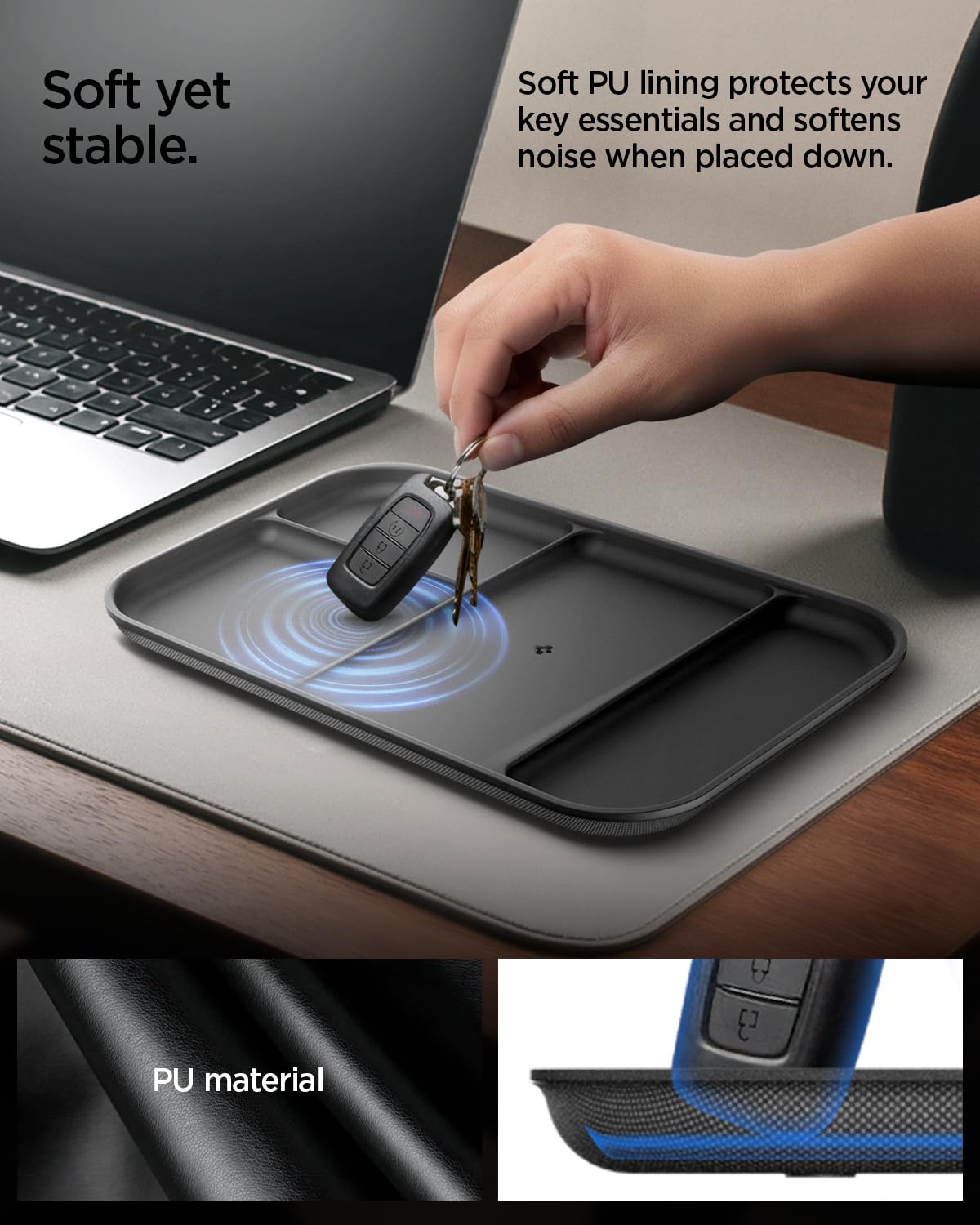 Spigen Sectional Valet Tray with Phone Stand - Black - image 4