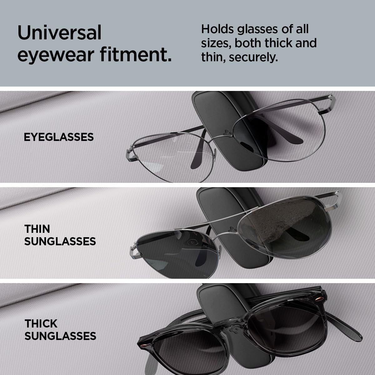 Spigen SH100 car visor sunglasses holder 2-pack - Black - image 7