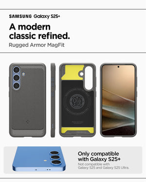 Spigen Galaxy S25 Plus Case - Rugged Armor MagFit - Marble Gray – image 2