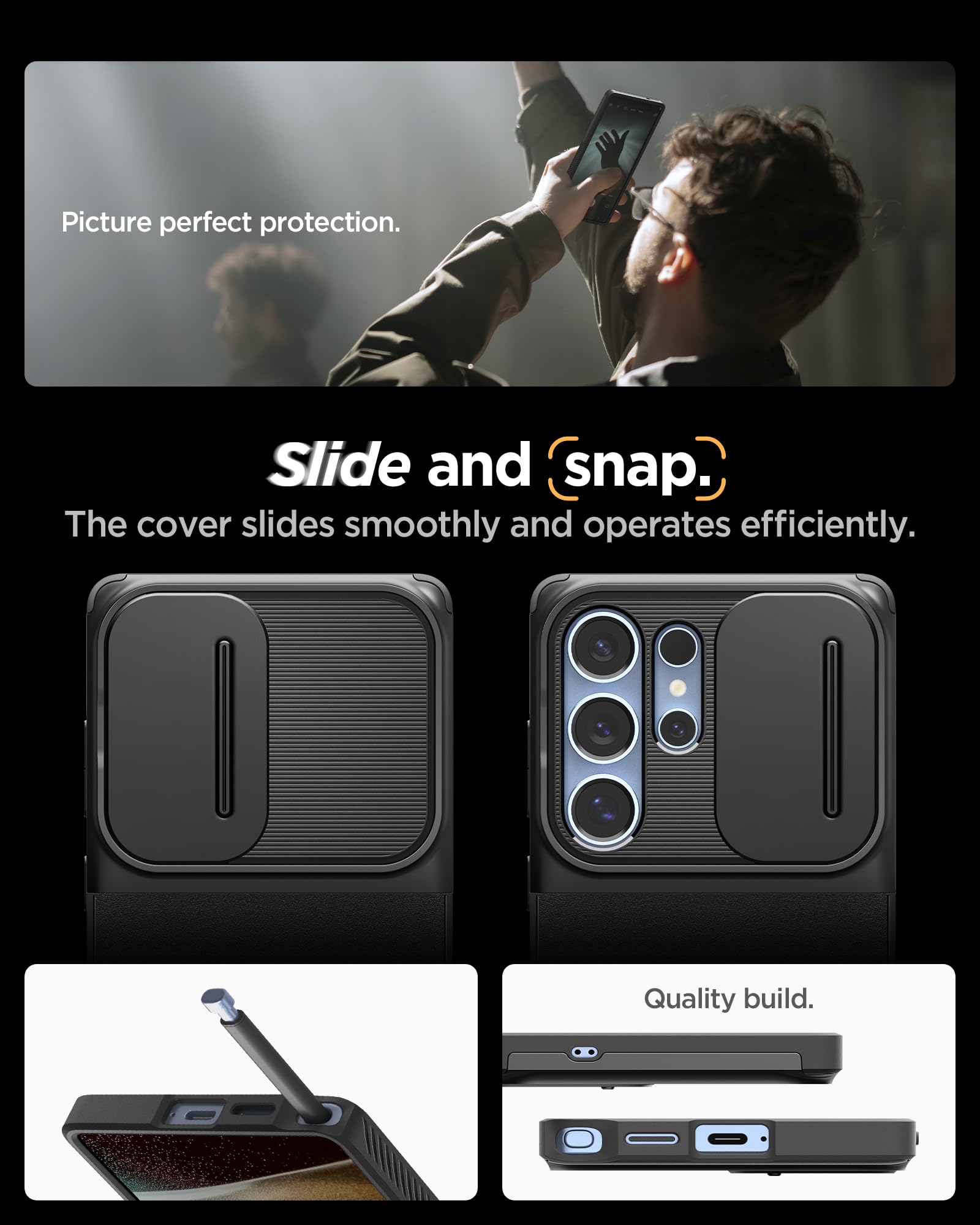 Spigen Galaxy S25 Ultra Optik Armor case - Black - image 7