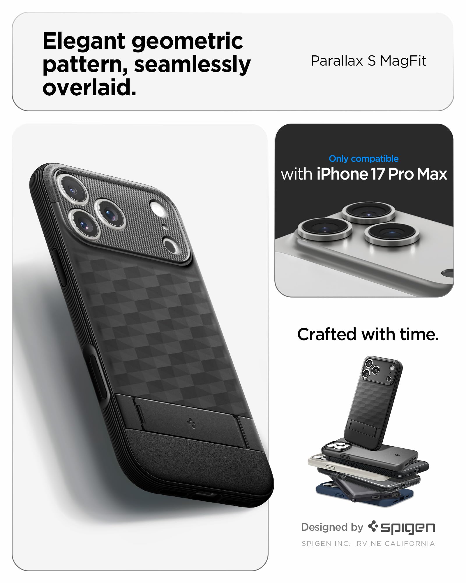 Spigen iPhone 17 Pro Max Case Parallax S MagFit - Matte Black - image 2