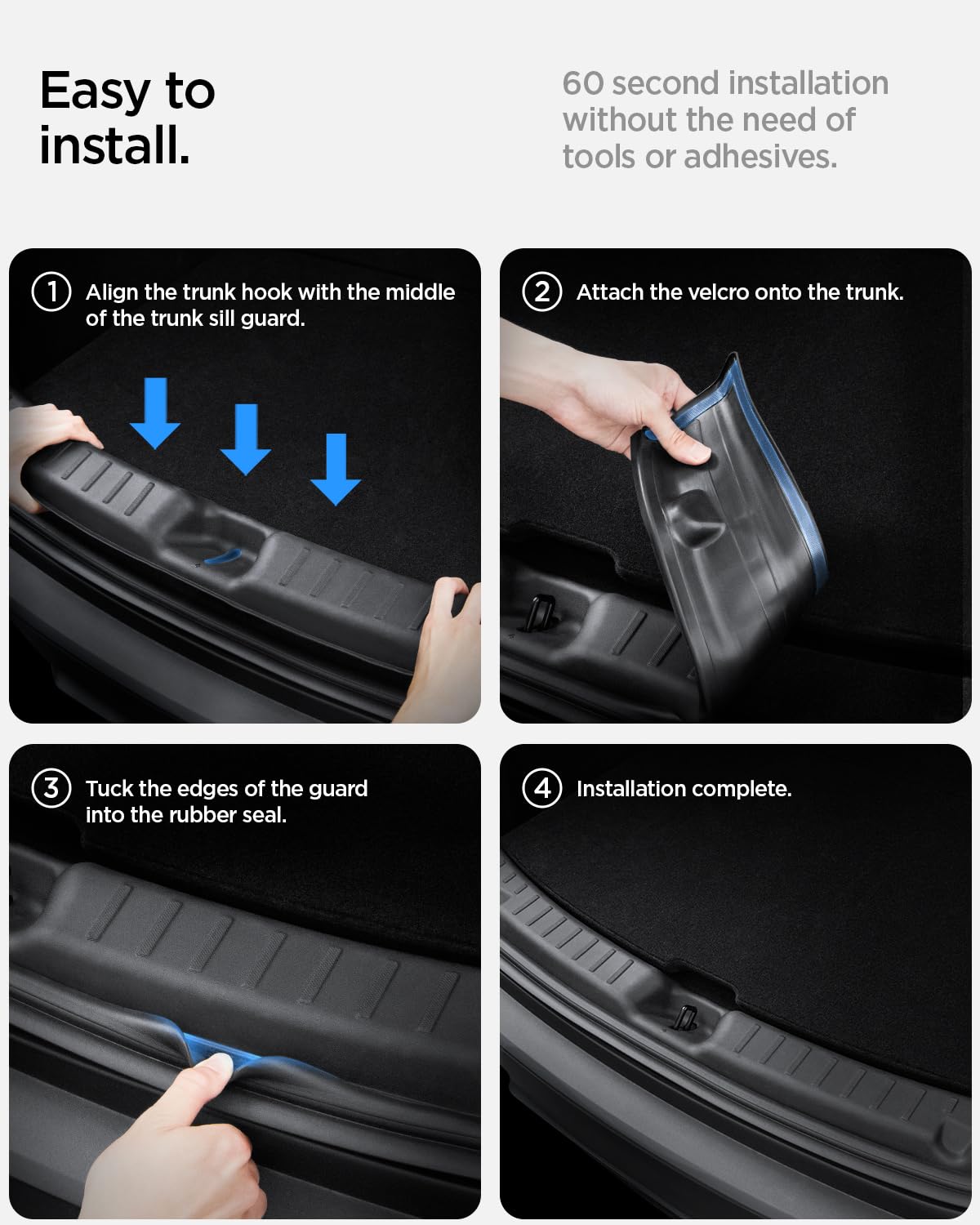 Spigen Tesla Model Y Juniper trunk sill guard view 7