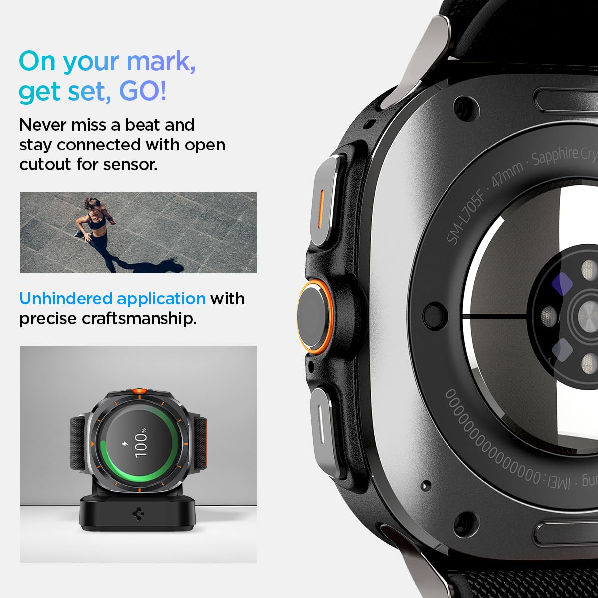 Spigen Galaxy Watch Ultra 2 & Ultra 47mm Band - Lite Fit - Black - image 5