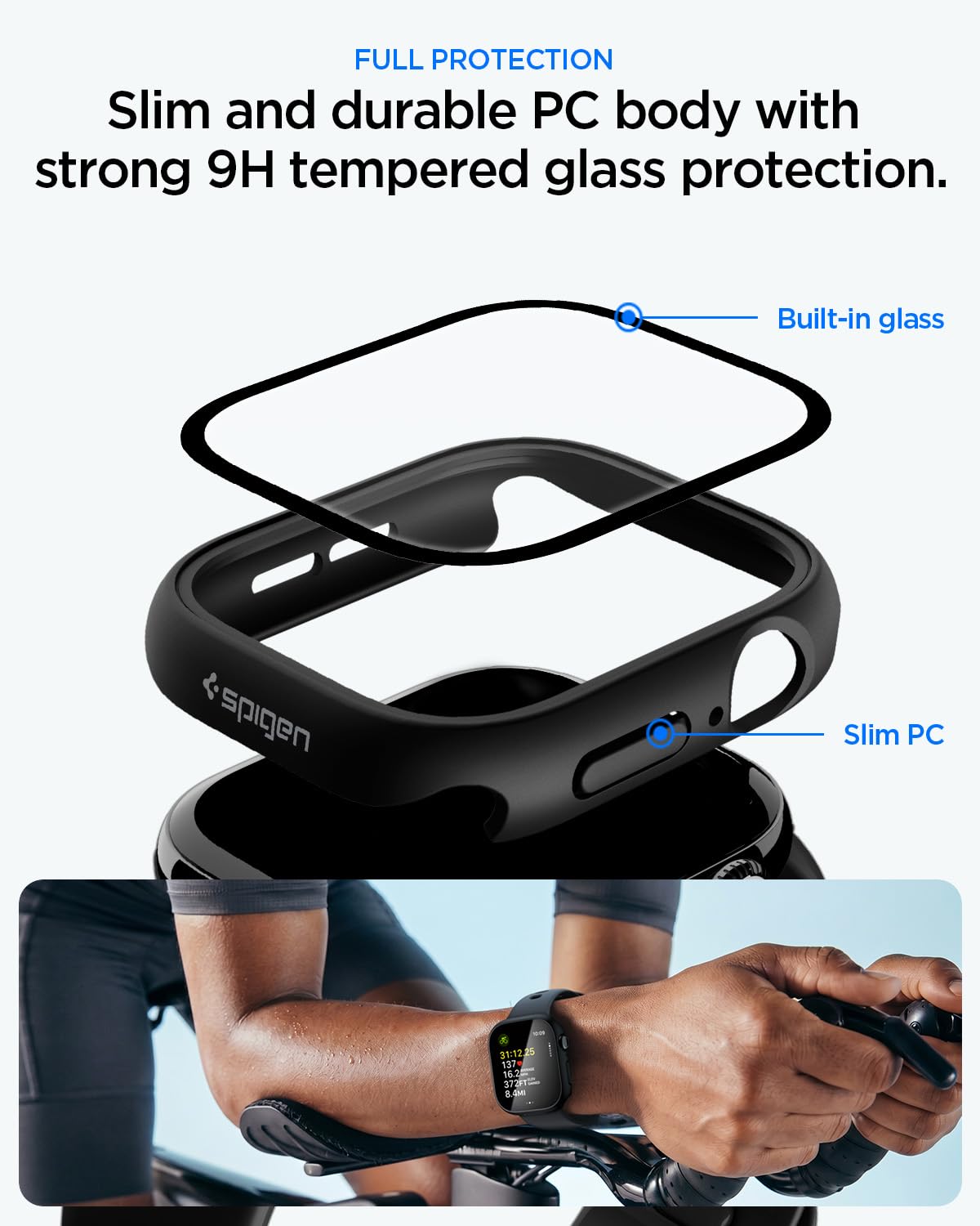Spigen Thin Fit 360 Apple Watch Series 11/10 46mm Waterproof Case - Black - image 3