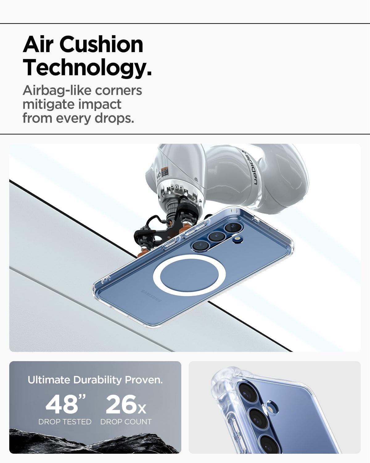 Spigen Galaxy S25 Plus Case - Ultra Hybrid MagFit - Clear White - image 7